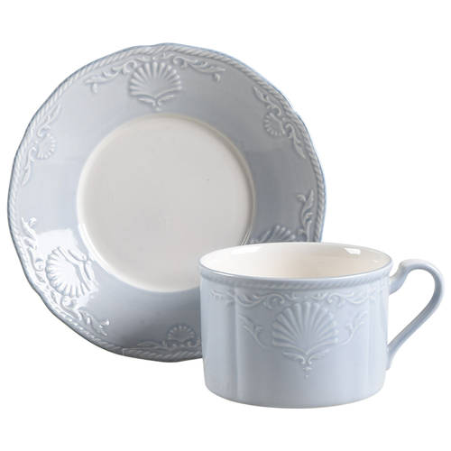 South Hampton Blue Flat Cup & Saucer Set