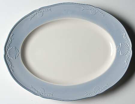 South Hampton Blue 15" Oval Serving Platter