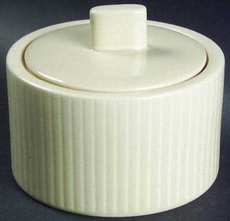Corduroy Beige Sugar Bowl & Lid