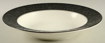 Ebony Trellis Large Rim Soup Bowl