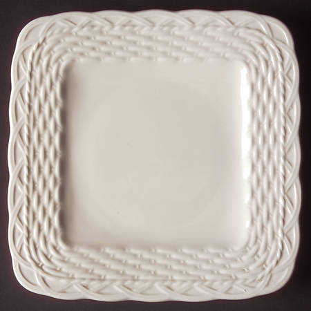 Country Manor White Square Salad Plate