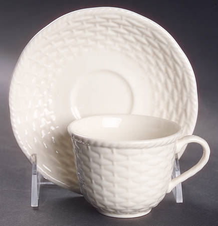 Country Manor White Flat Demitasse Cup & Saucer Set