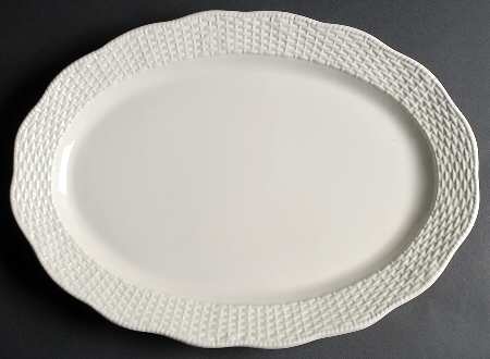 Country Manor White 18" Oval Serving Platter