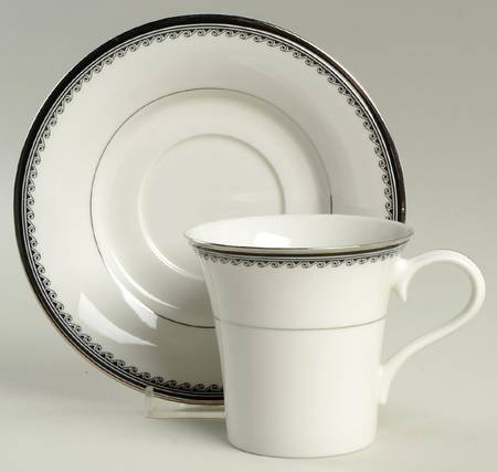 Platinum Court Flat Cup & Saucer Set