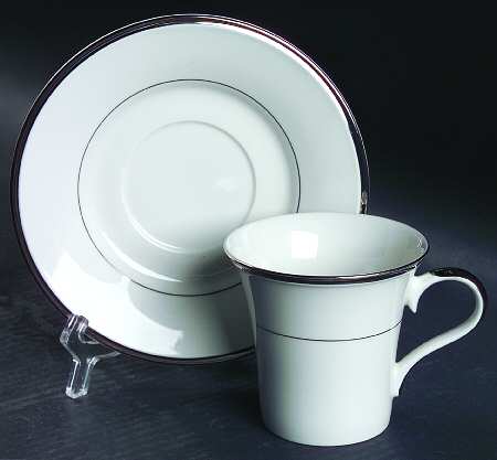 Regency Platinum Flat Cup & Saucer Set
