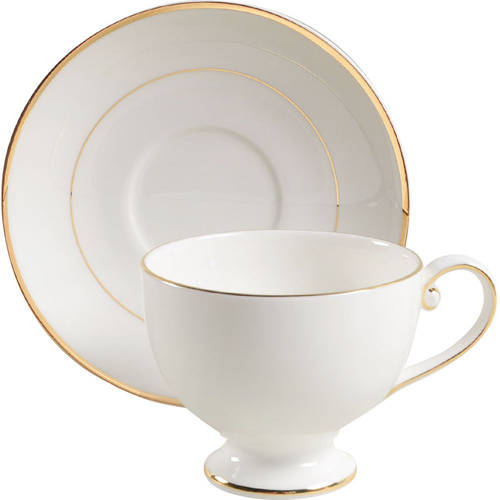 Cameo Gold Footed Cup & Saucer Set