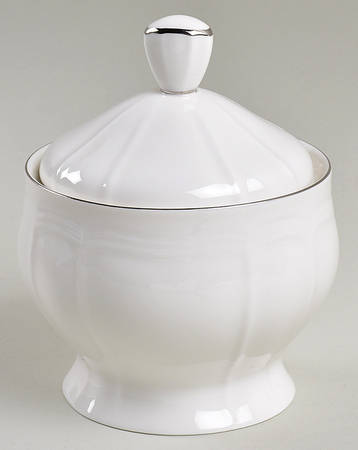Antique Platinum Sugar Bowl & Lid