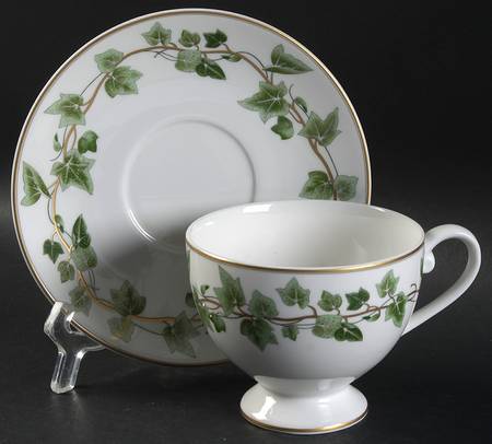 Napolean Ivy Footed Cup & Saucer Set by Mikasa