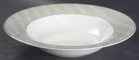 Green Silk Rim Soup Bowl