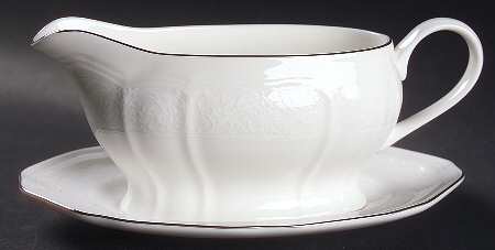 Floral Moire Gravy Boat & Underplate