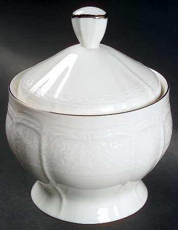 Floral Moire Sugar Bowl & Lid