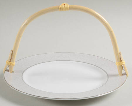 Parchment (Thailand) 5 3/8"-5 5/8" Bamboo Handled Serving Plate  HC