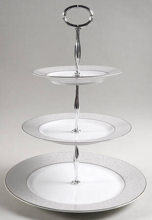Parchment (Thailand) 13 7/8"-14 1/4" 3-Tiered Serving Tray(DP,SP,BB) HC