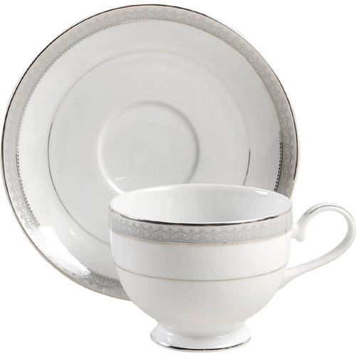Platinum Crown Footed Cup & Saucer Set