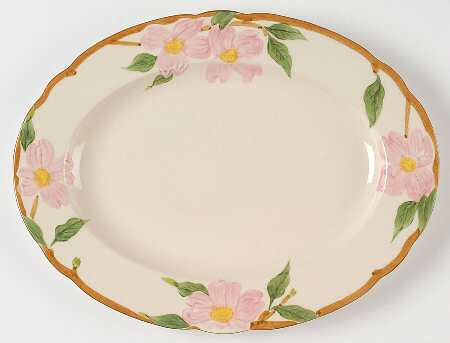 Pink Dogwood 14" Oval Serving Platter by Maruta