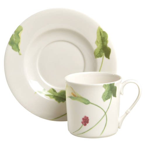 Classic Calla Flat Cup & Saucer Set