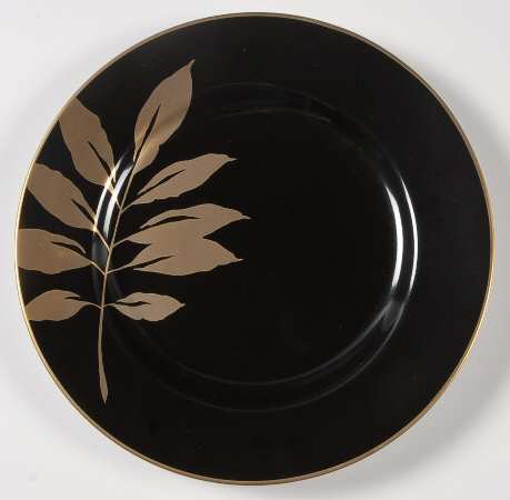 Gold Leaf Black Salad Plate