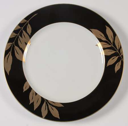 Gold Leaf Black 12" Chop Plate (Round Platter)
