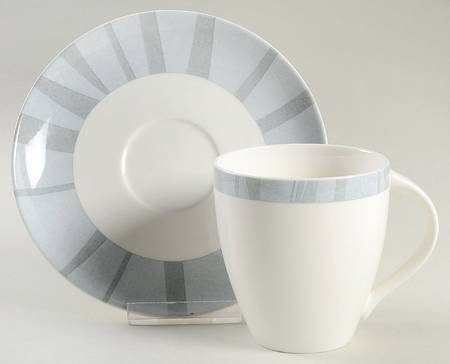Nouveau Gray Flat Cup & Saucer Set