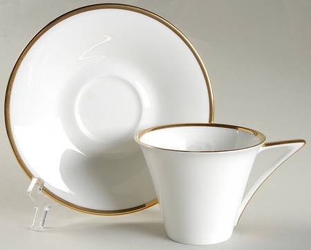 Deco Gold Flat Cup & Saucer Set
