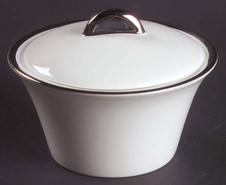 Deco Platinum Sugar Bowl & Lid