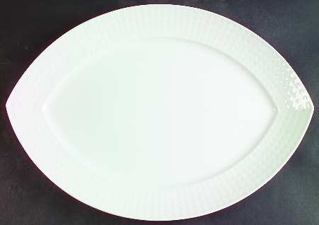Detail White 15" Oval Serving Platter