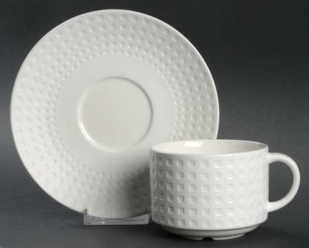 Satin Contrast Flat Cup & Saucer Set