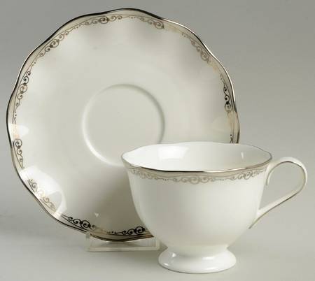 Symphony Platinum Footed Cup & Saucer Set