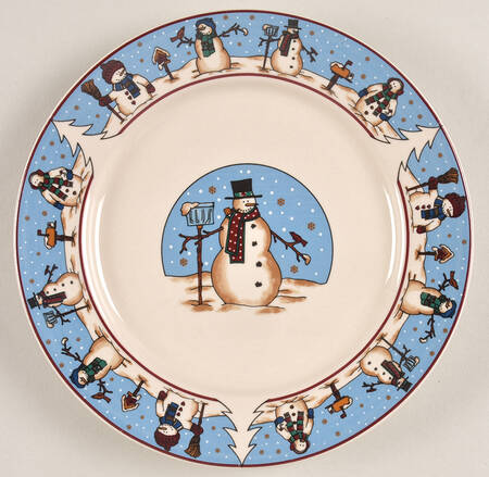 Snowmen Serenade II Salad Plate by Meiwa