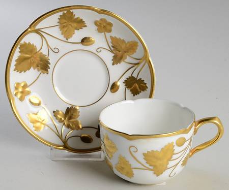 Victoria Strawberry Gold Flat Cup & Saucer Set