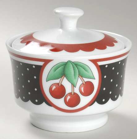 Cherry Cameo Sugar Bowl & Lid