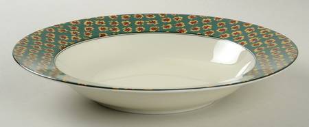 Fleurette Green Rim Soup Bowl by Mikasa