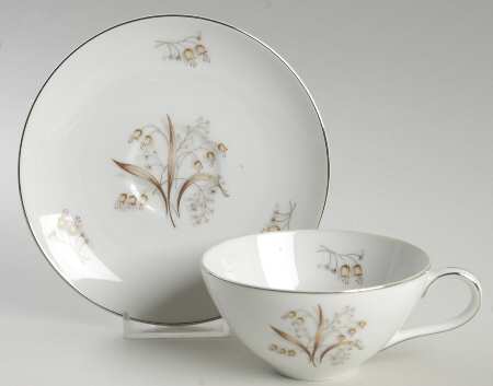 Lily of The Valley Flat Cup & Saucer Set
