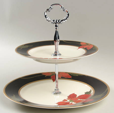 Christmas Eve 2 Tiered Serving Tray (Dinner & Salad Plate)