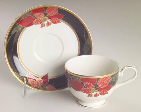 Christmas Eve Footed Cup & Saucer Set