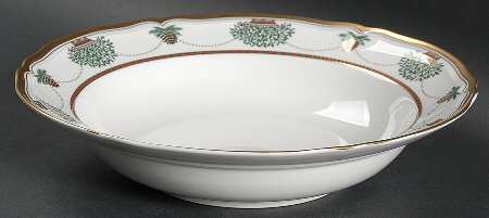 Christmas Garden Large Rim Soup Bowl