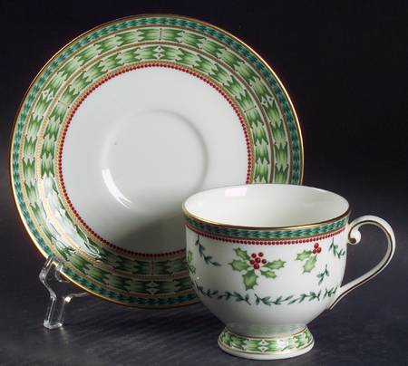 Holiday Celebration Footed Cup & Saucer Set
