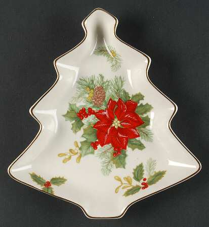 Holiday Bloom 1 Part Medium Tree Shaped Dish