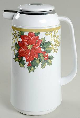 Holiday Bloom Plastic Thermos/Carafe & Lid