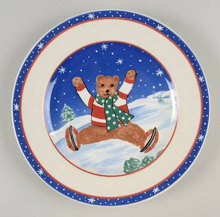 Skating Bears Salad/Dessert Plate
