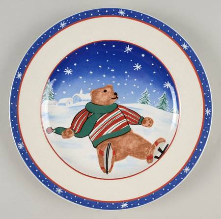 Skating Bears Salad/Dessert Plate