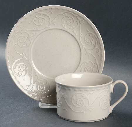 Antique Charm Flat Cup & Saucer Set