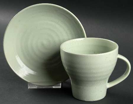 Studio Glaze Jade Flat Cup & Saucer Set