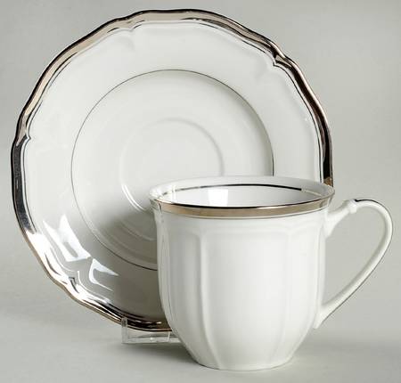 Hyde Park Platinum Flat Cup & Saucer Set