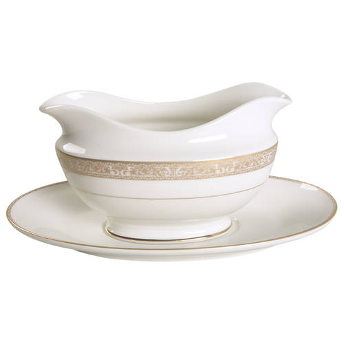 Imperial Court Gold Gravy Boat & Underplate by Mikasa