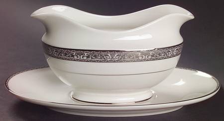Imperial Court Platinum Gravy Boat & Underplate