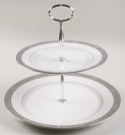 Imperial Court Platinum 6 5/8"-10"  2 Tiered Serving Tray (Dp, Sp) HC