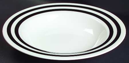 Glamour Black Large Rim Soup Bowl