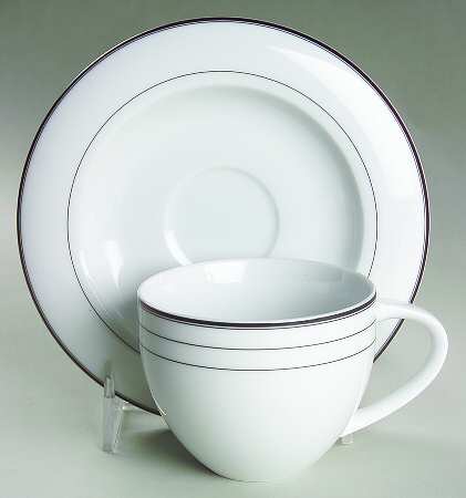 Vip Black Flat Cup & Saucer Set by Mikasa