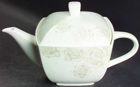 Silver Rose Teapot & Lid